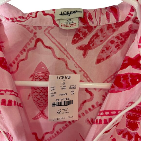 J. Crew Factory Short-Sleeve Cotton Pajama Top Women's Size Medium Pinkwash NWT! - Picture 2 of 4